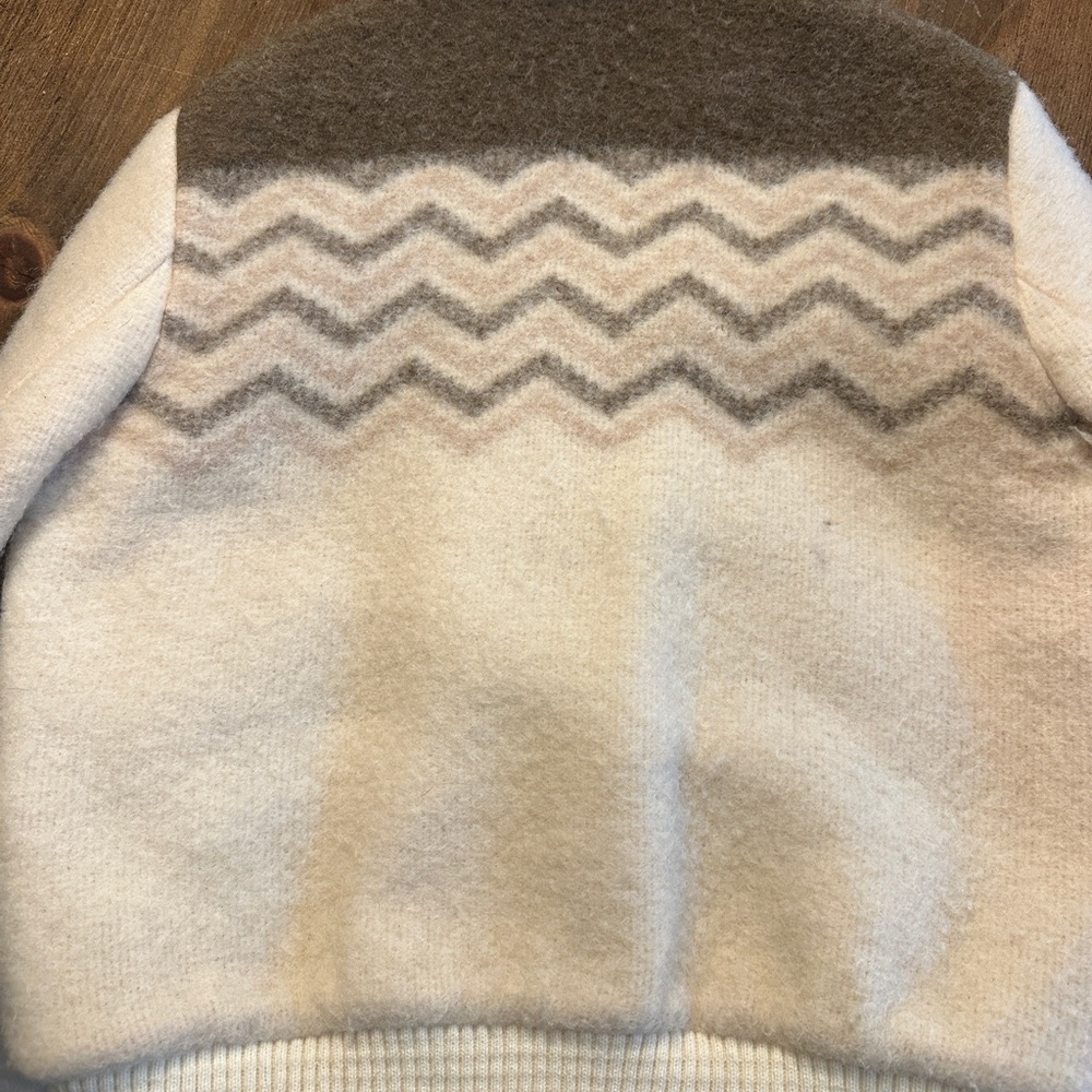 Vintage Cream and Brown wool jacket- size large